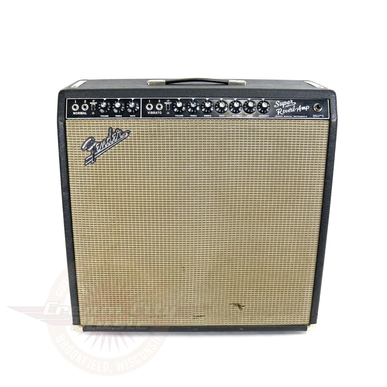 Vintage 1966 Fender Super Reverb 40W 4x10 Tube Combo Amp Blackface 