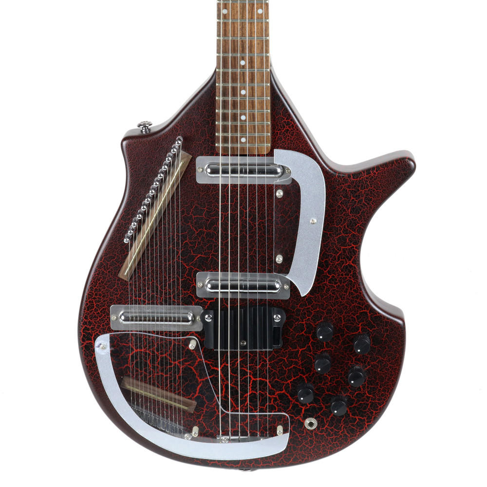 Used Rogue Electric Sitar Guitar in Red Crackle Finish Cream City Music