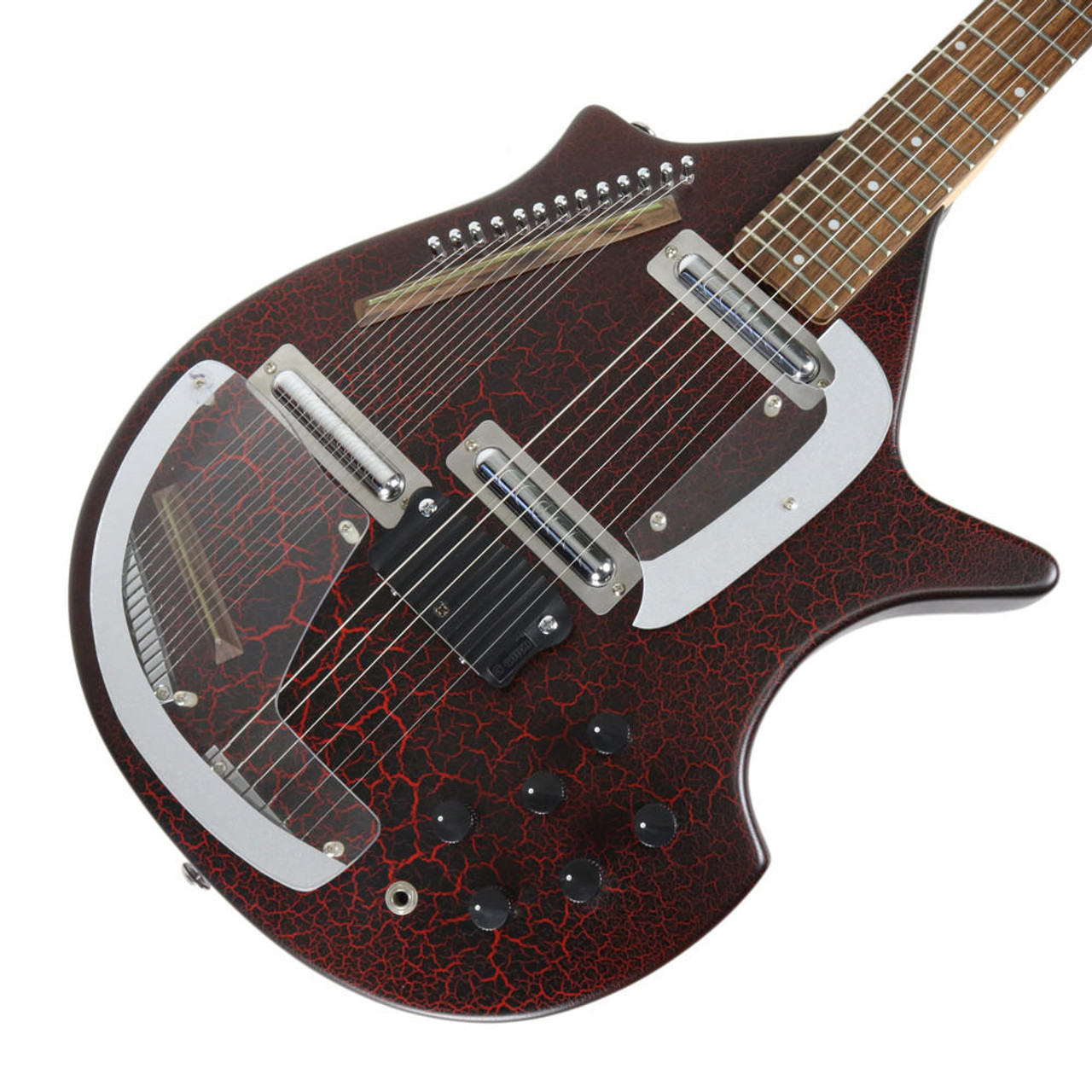 Used Rogue Electric Sitar Guitar in Red Crackle Finish | Cream