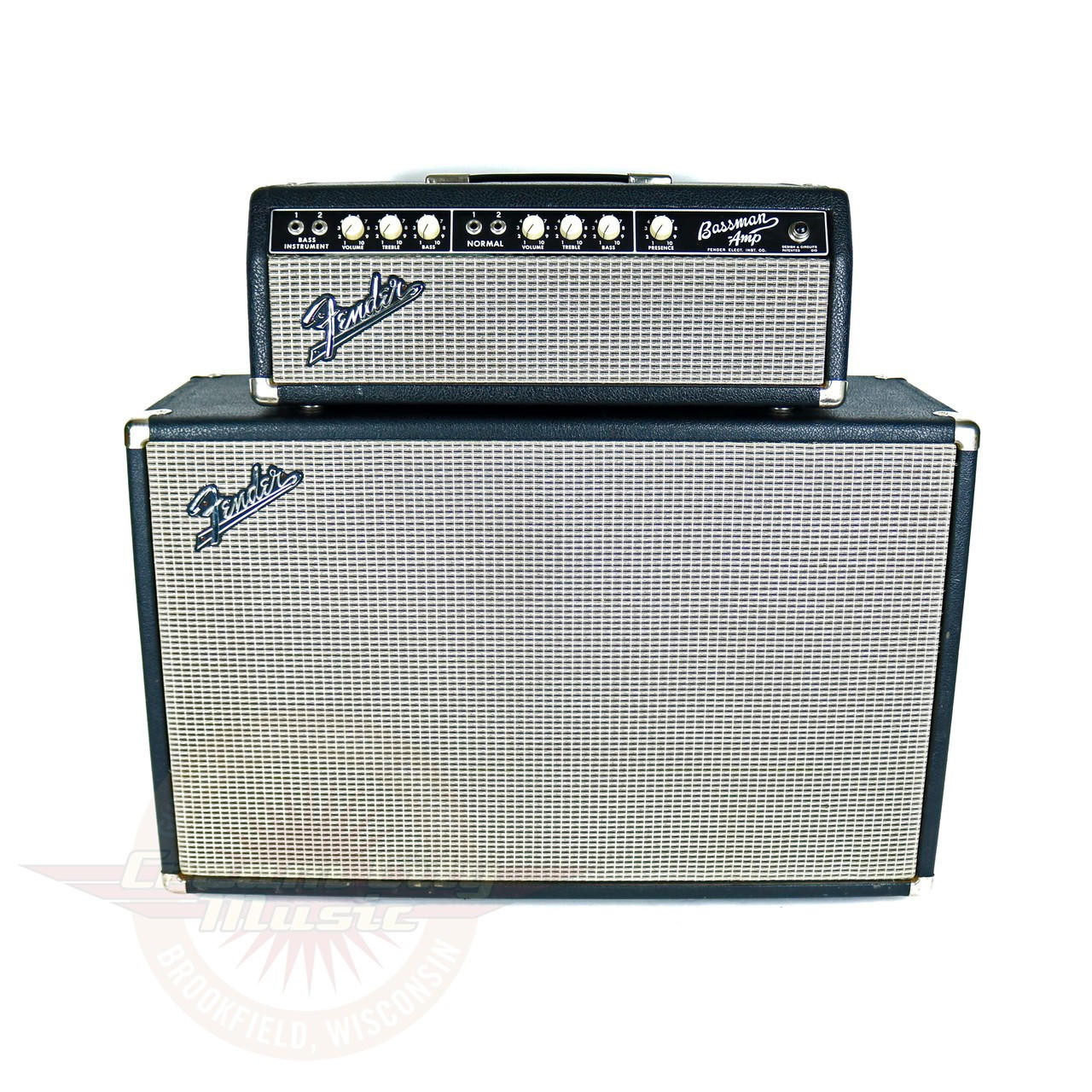 Vintage 1965 Fender Bassman 50W 2x12 Tube Amp Stack 6G6-B