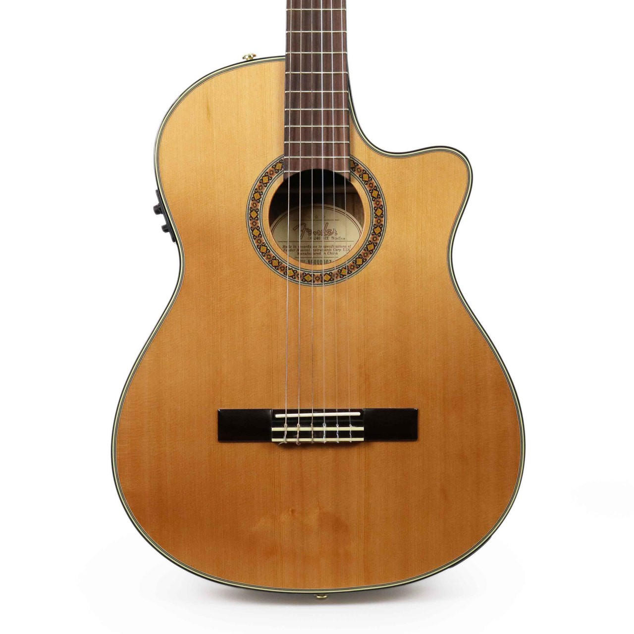 Fender CN-240SCE Thinline Cedar Classical Acoustic Electric Guitar 