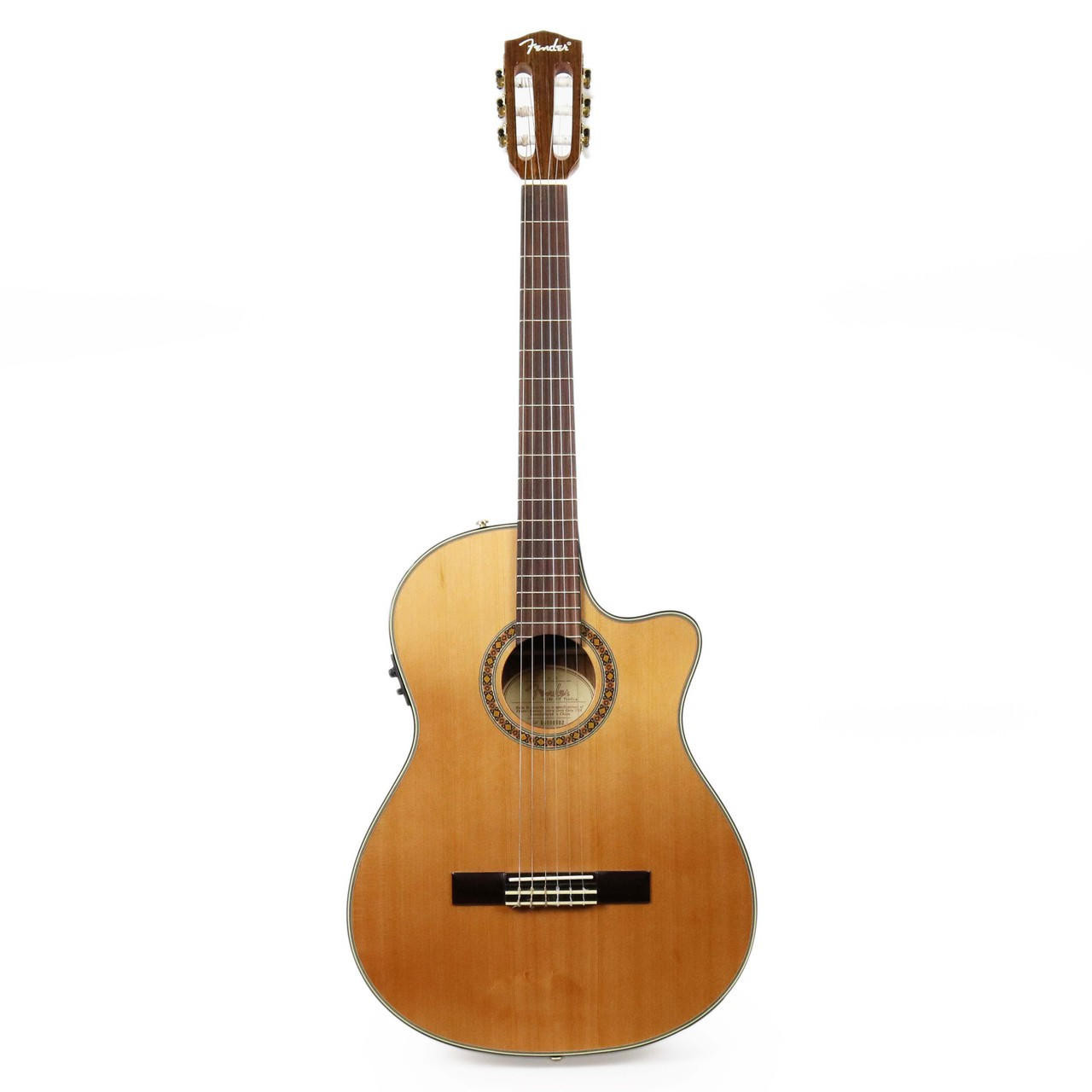 Fender CN-240SCE Thinline Cedar Classical Acoustic Electric Guitar in  Natural