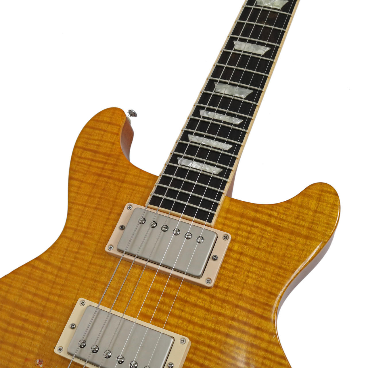 1998 Gibson Les Paul DC Standard Double Cutaway Amber Flame Finish