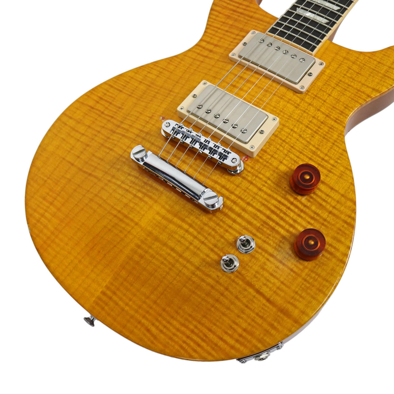 1998 Gibson Les Paul DC Standard Double Cutaway Amber Flame Finish