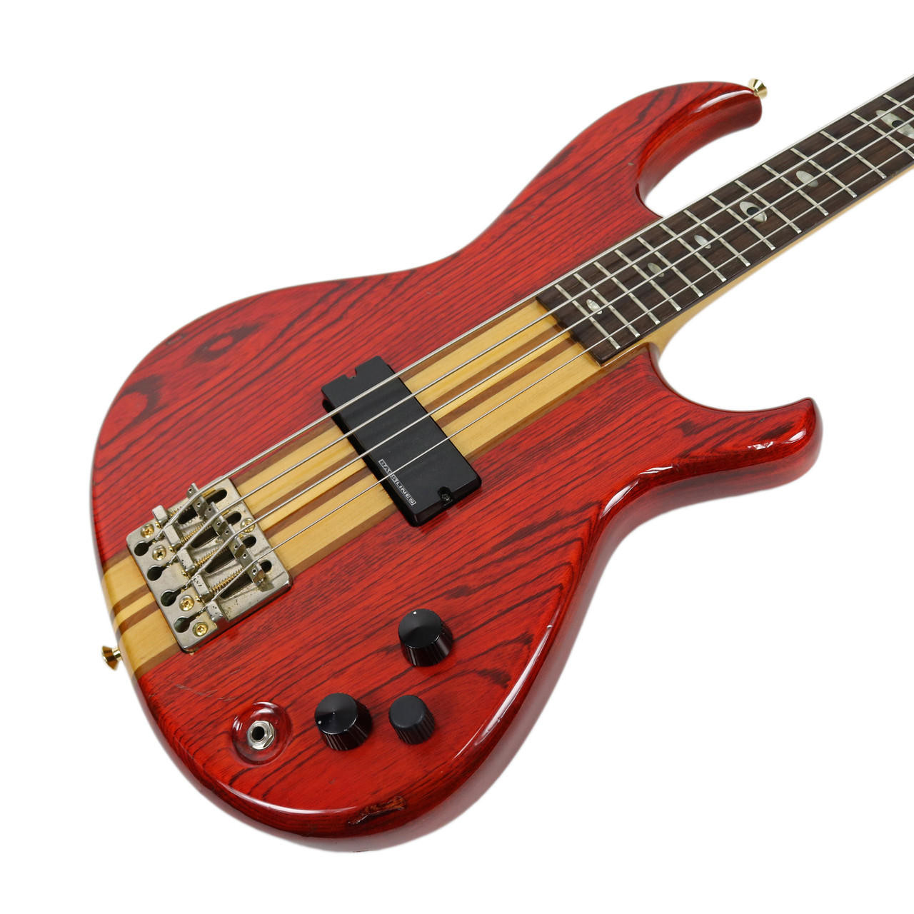 Vintage 1983 Aria Pro II Bass Guitar Transparent Red | Cream City