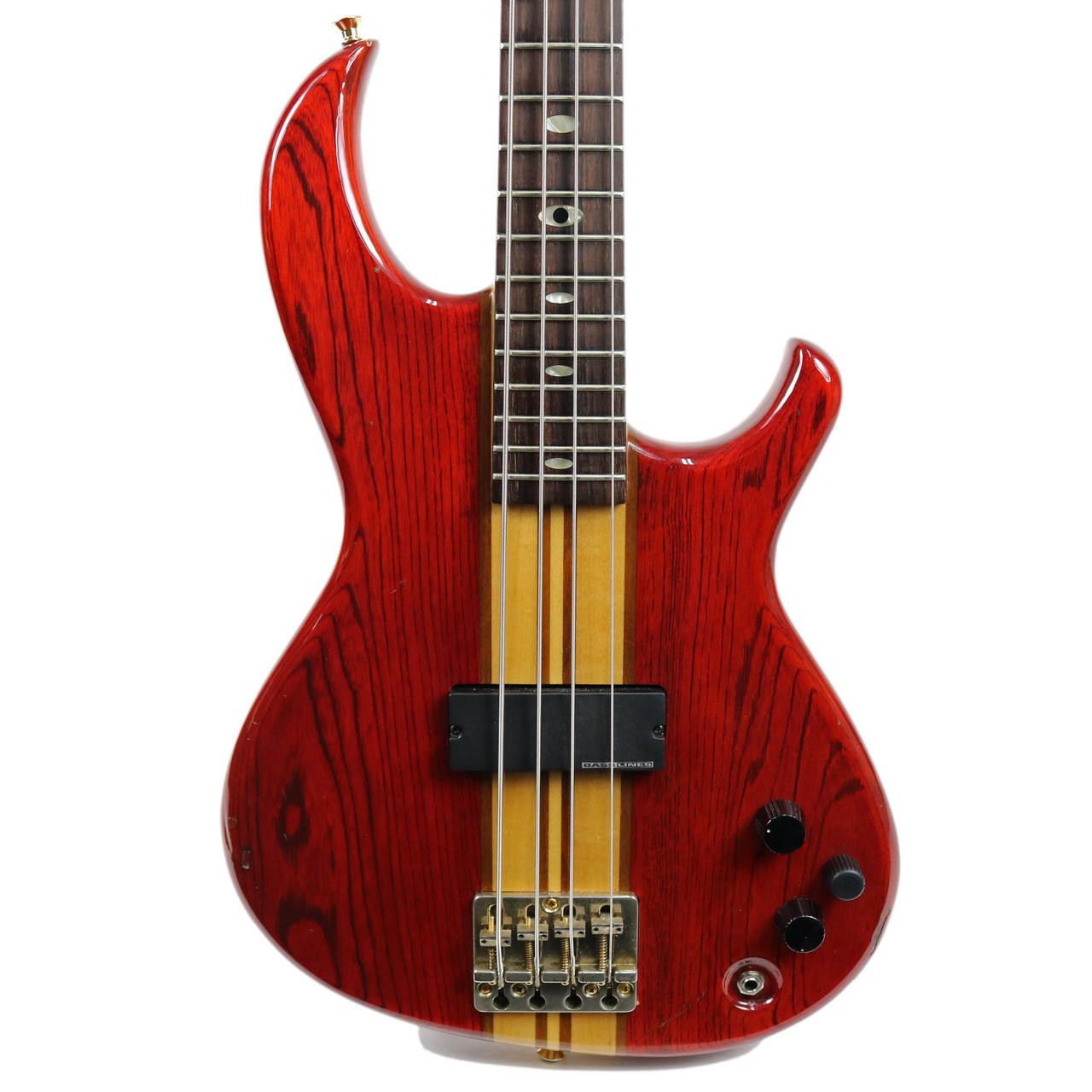 Vintage 1983 Aria Pro II Bass Guitar Transparent Red | Cream City