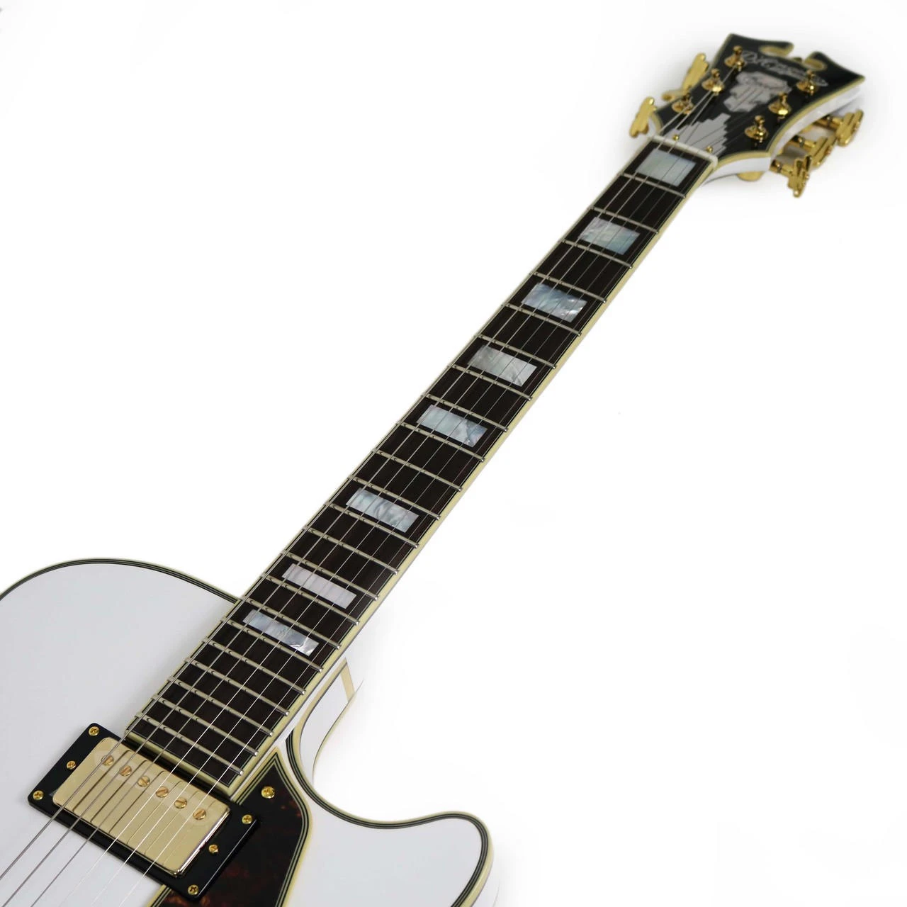 MYY Chitarra Elettrica Semi Hollow Body Bianco Latte - Tastiera In Palissandro, Hardware Oro, Professionale - Foto 3