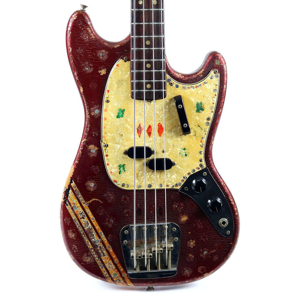 Vintage 1969 Fender Mustang Bass Competition Red | Cream City Music