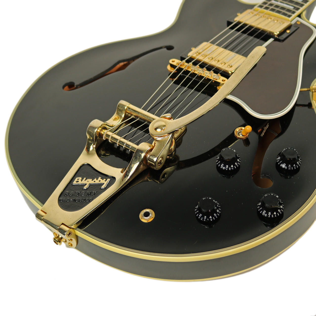 2008 Gibson Custom Shop ES-355 Ebony w/ Factory Bigsby | Cream