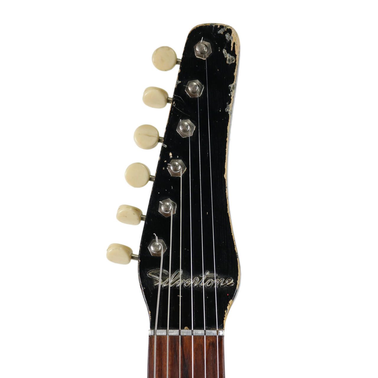 Vintage 1960 Silvertone Model 1417 Electric Guitar Black Finish