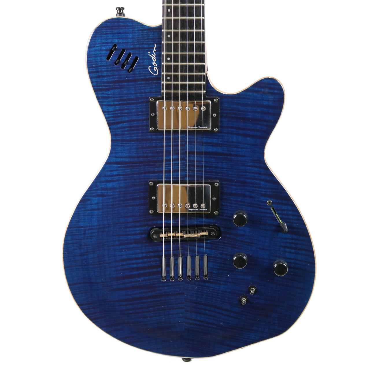 2015 Godin LGX-SA Electric Guitar Trans Blue