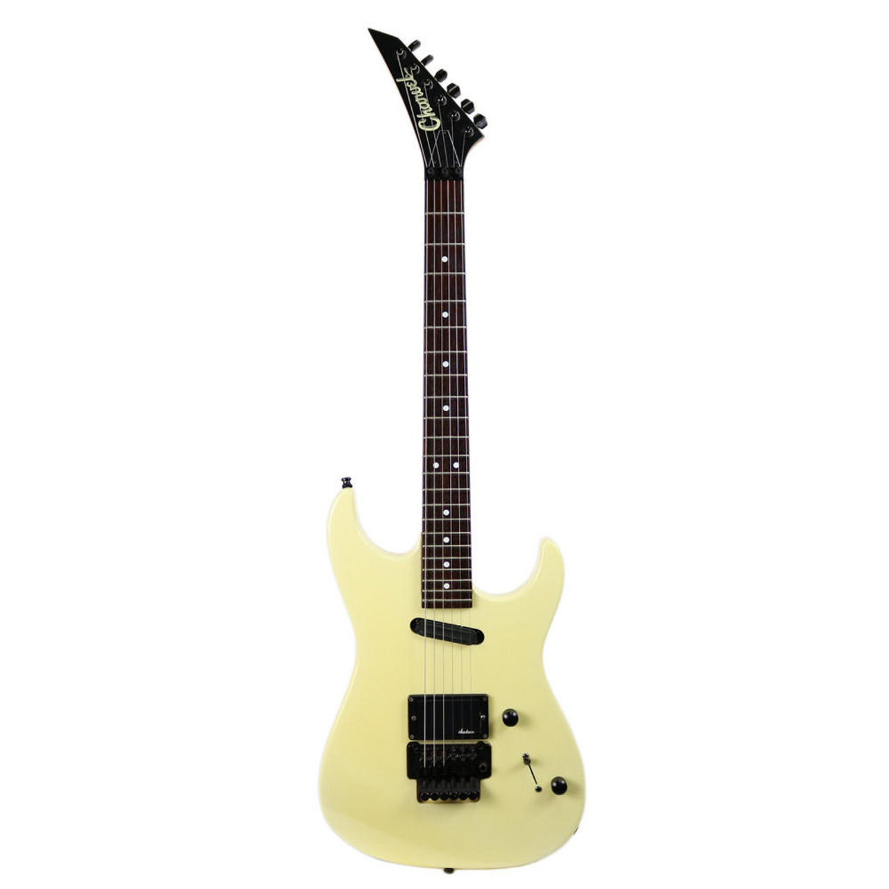 Used Charvel Solid Body Electric Guitar White Pearl Finish | Cream