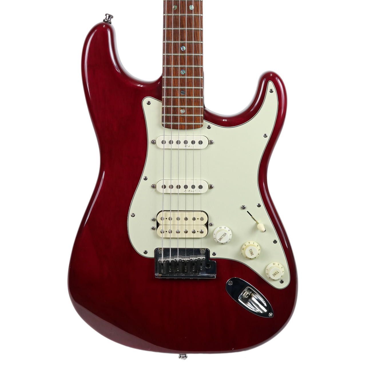 1998 Fender American Deluxe Stratocaster Midnight Wine Transparent