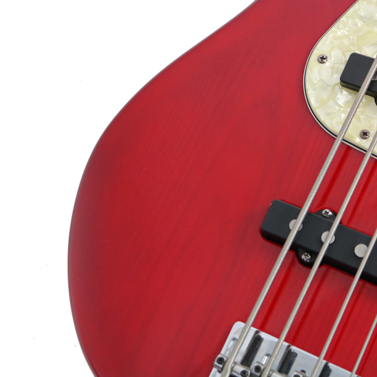 1996 Fender American Deluxe Jazz Bass V Candy Apple Red | Cream