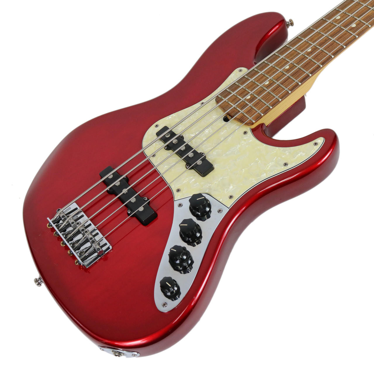 1996 Fender American Deluxe Jazz Bass V Candy Apple Red