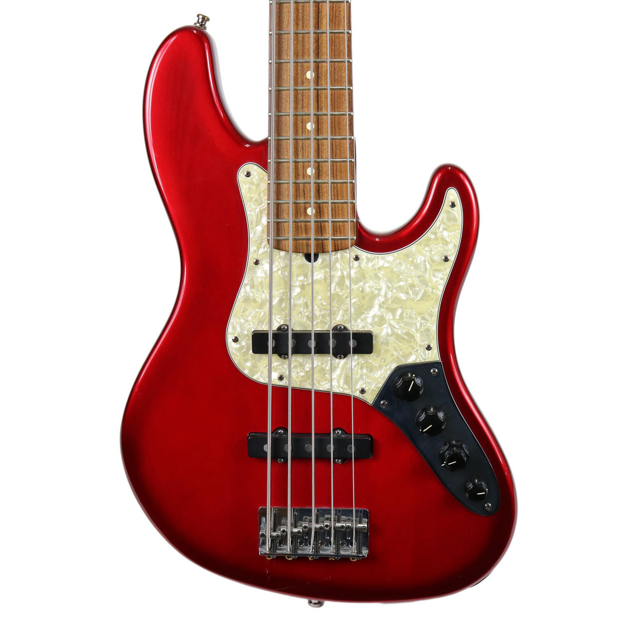 1996 Fender American Deluxe Jazz Bass V Candy Apple Red