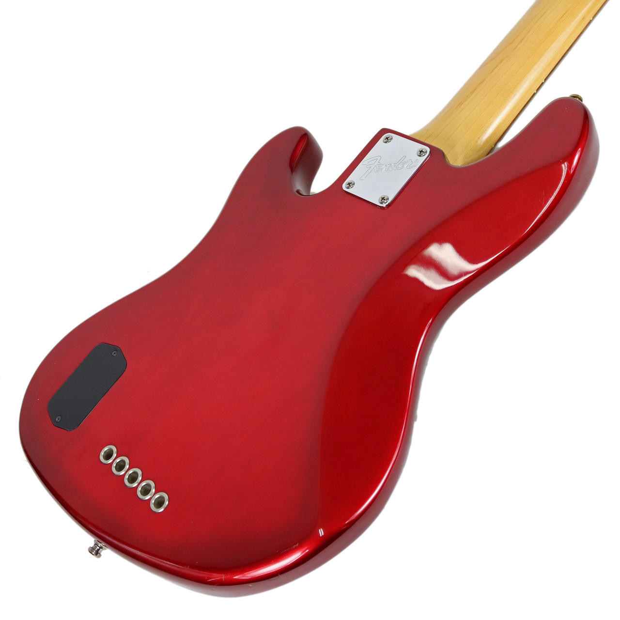 1996 Fender American Deluxe Jazz Bass V Candy Apple Red | Cream