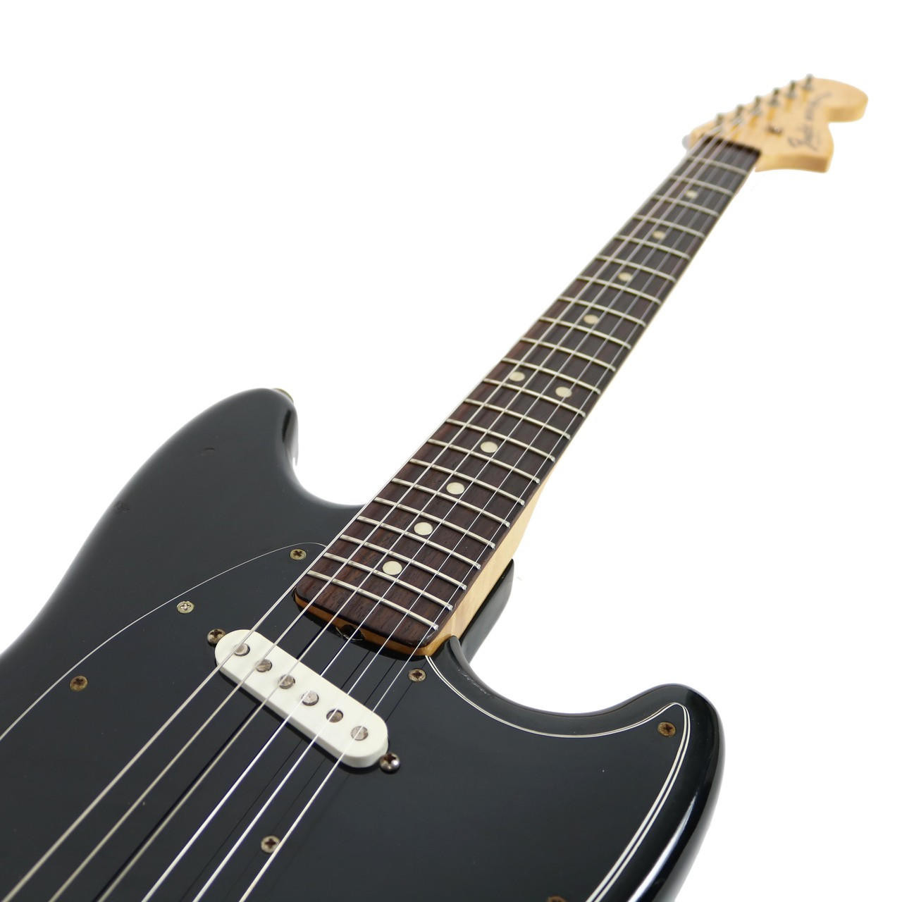 Vintage 1976 Fender Musicmaster Electric Guitar Black Finish