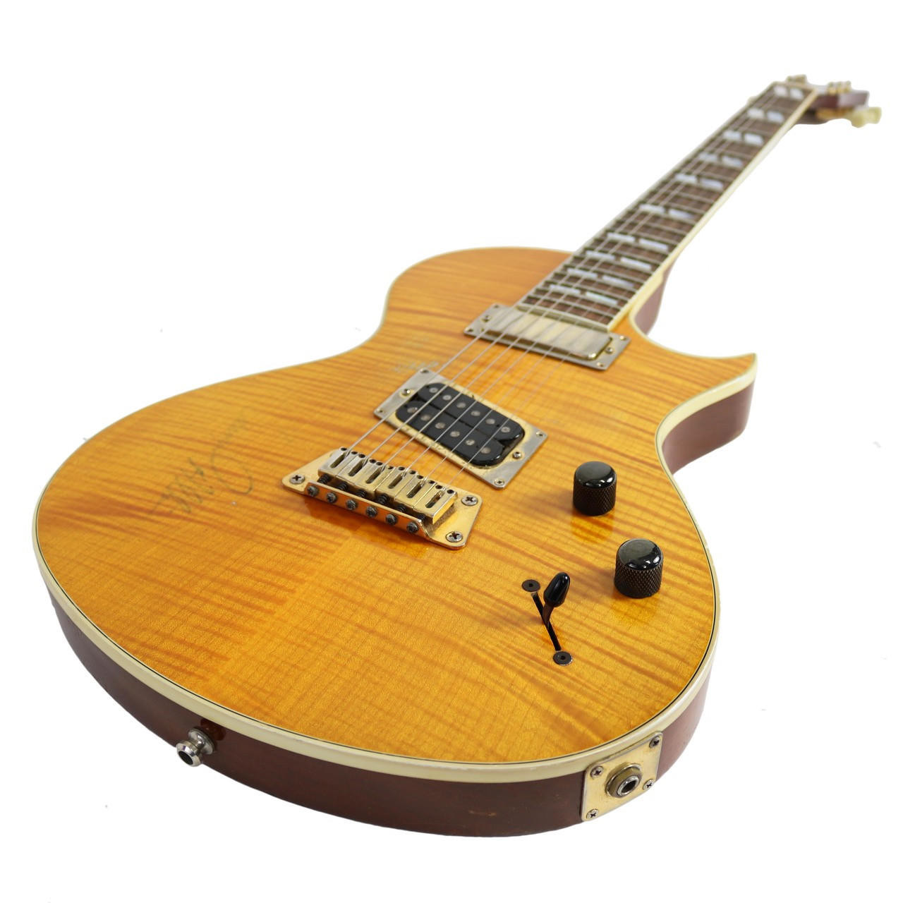 Used 1994 Gibson Nighthawk Standard Amber Flame Top Finish | Cream