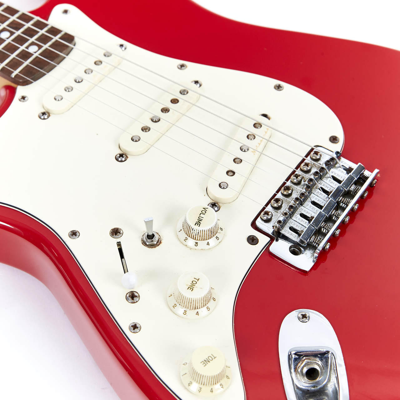 Used Fender Squier Series Stratocaster MIK Dakota Red 1993 | Cream