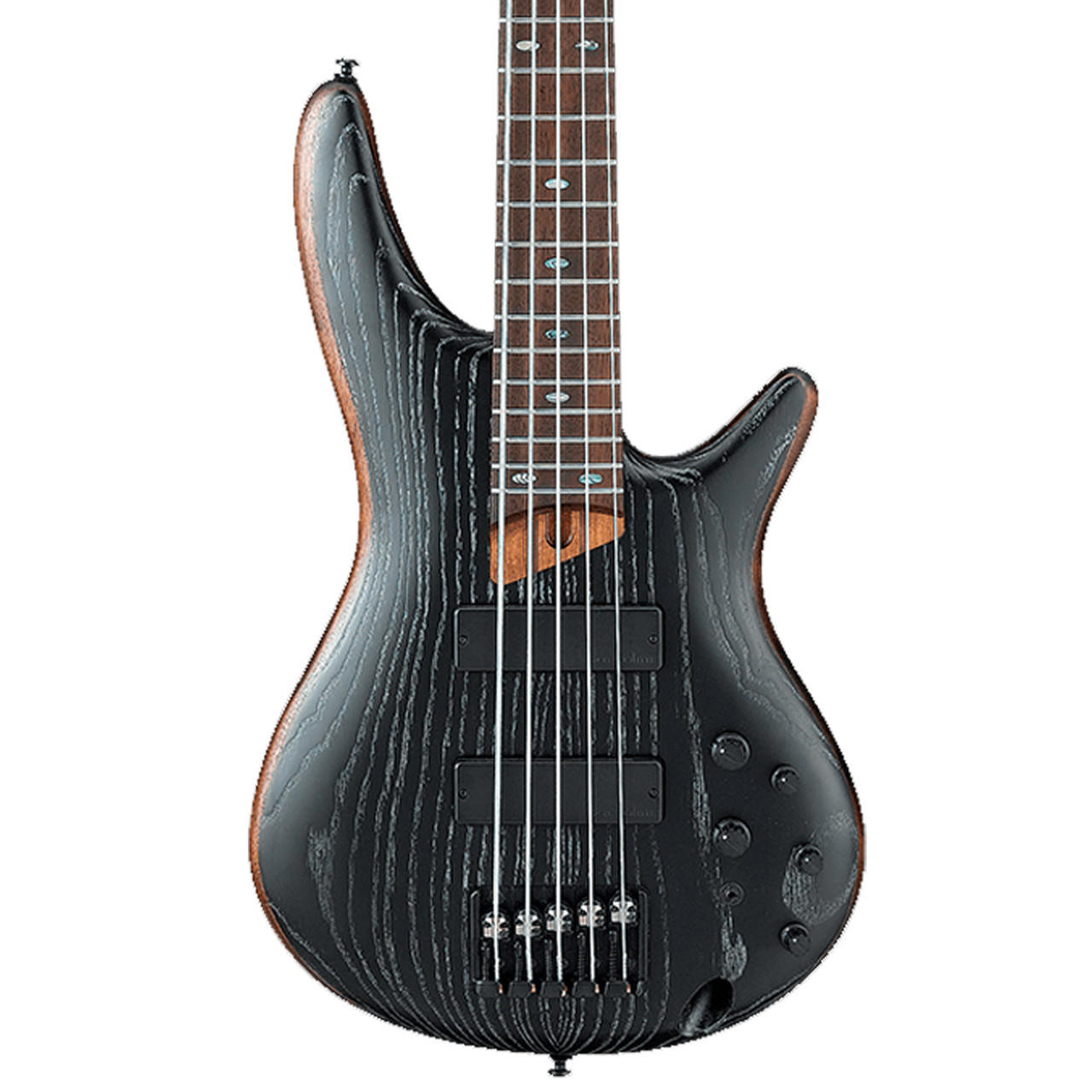Ibanez SR675 SR Series Electric Bass in Silver Wave Black Flat