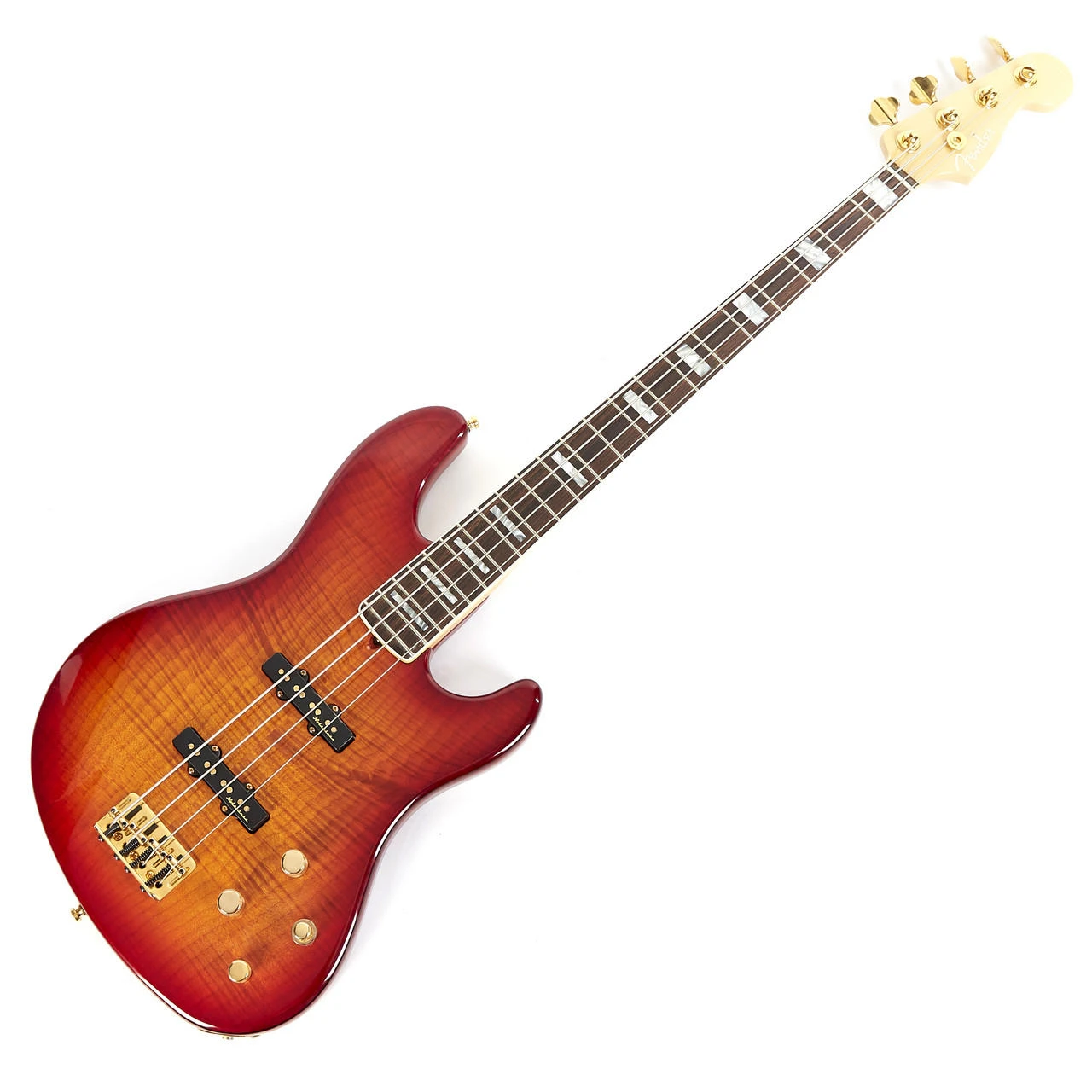 Used Fender American Deluxe Jazz Bass FMT Flame Maple 2011 | Cream 