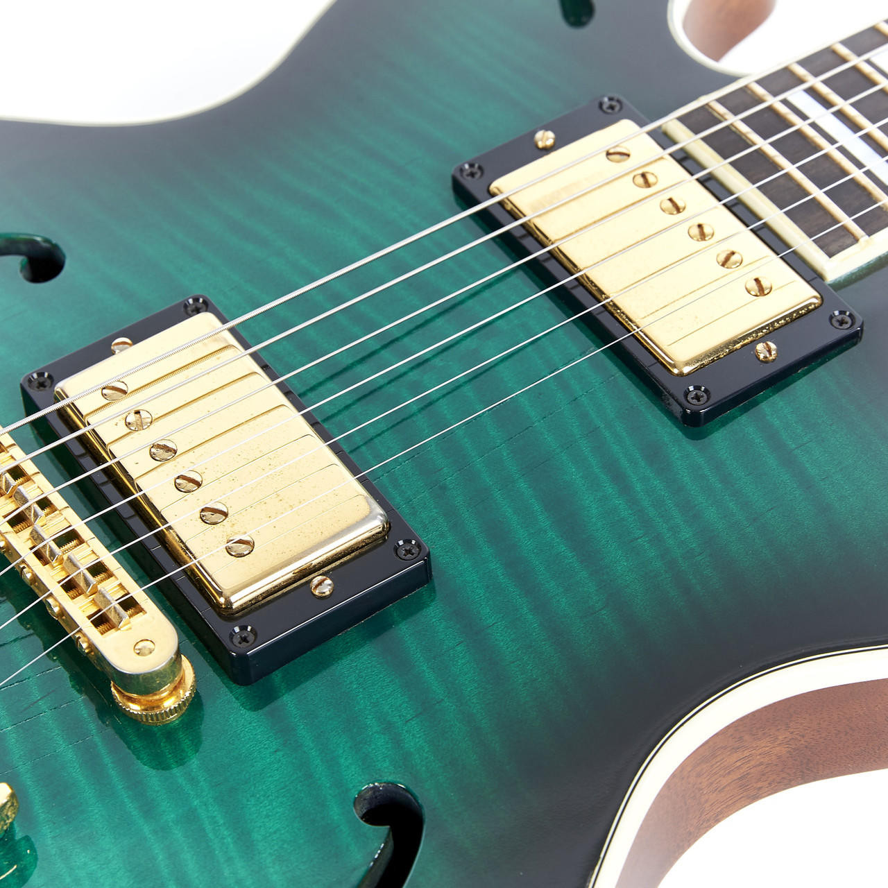 Used Gibson Vegas High Roller Green Burst Flame Top 2006 | Cream