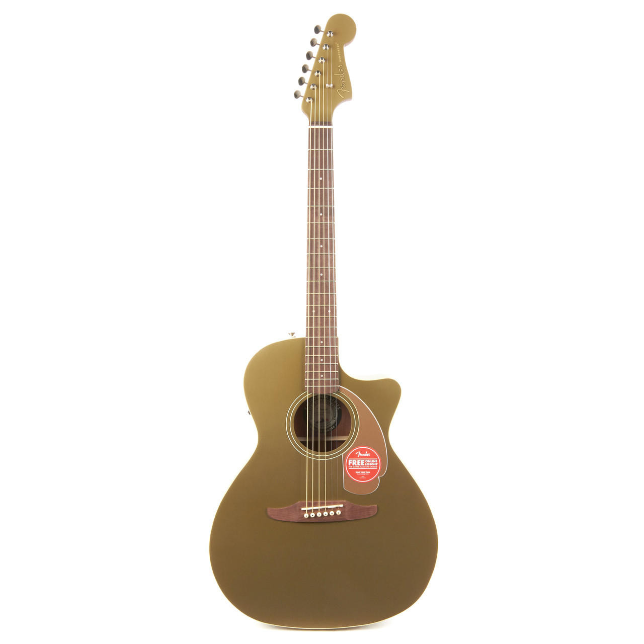 ギター Fender Newporter Player olive Fender Newporter Player Walnut Acoustic Electric - Olive Satin