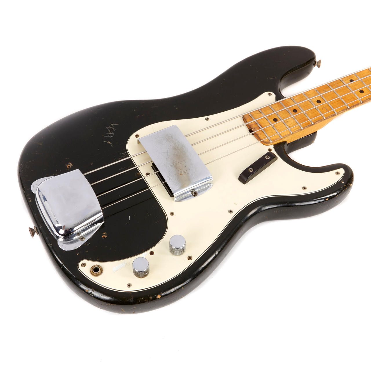 Vintage Fender Precision Bass Custom Color Black 1970 | Cream City