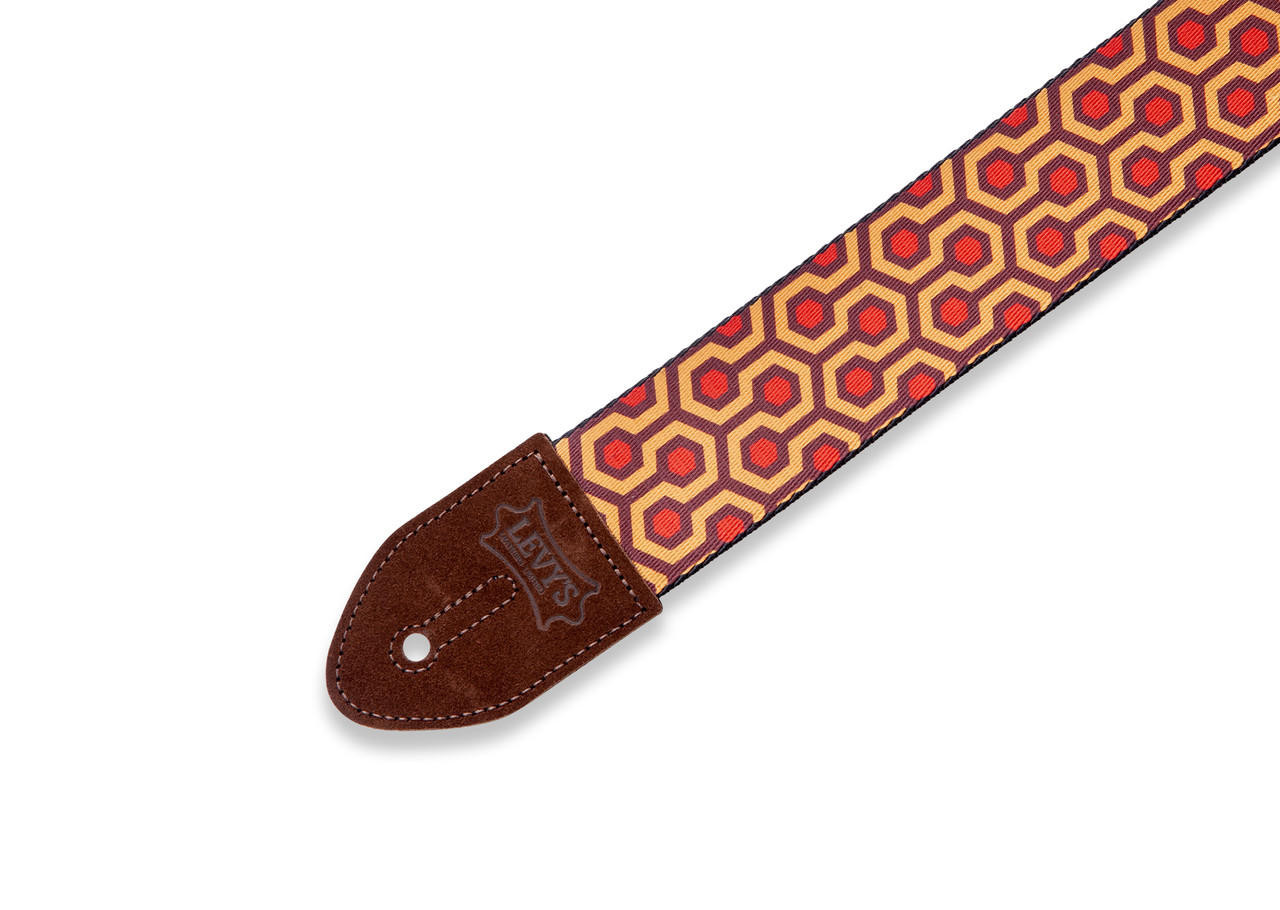 Amumu Guitar Strap Rainbow Stripe Polyester Cotton For Acoustic, Electric, And Bass Guitars With Strap Blocks & Headstock Strap Tie