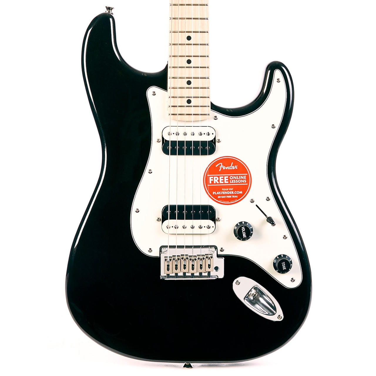 Used Squier Contemporary Stratocaster HH - Black Metallic | Cream