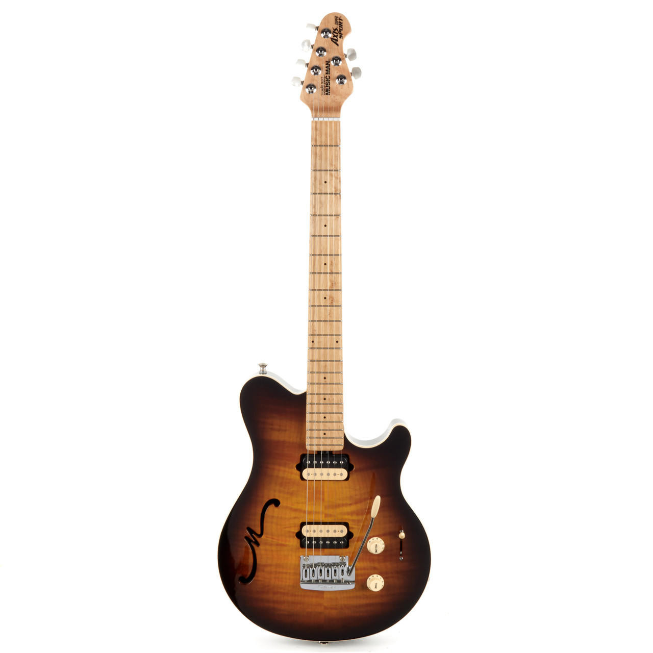 Used Ernie Ball Music Man Axis Super Sport Semi Hollow HH Tobacco 