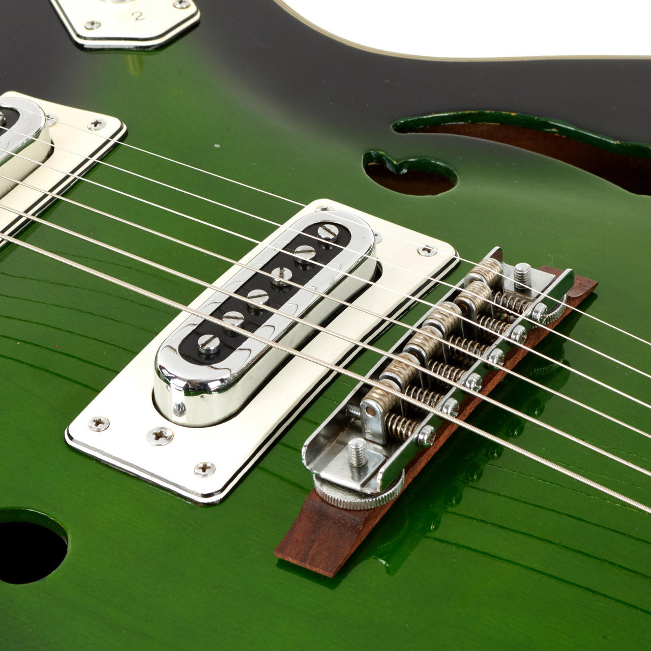 Vintage Greco Hollowbody Electric Guitar Green Sunburst | Cream