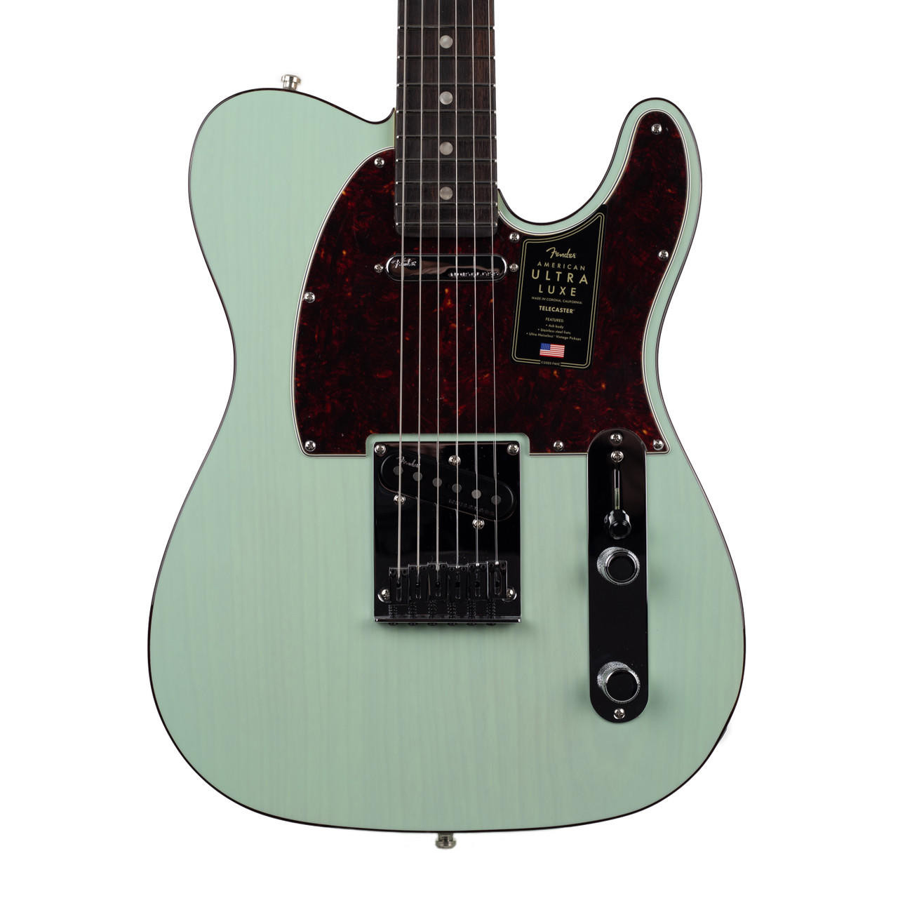 Fender American Ultra Luxe Telecaster Rosewood Transparent Surf Green