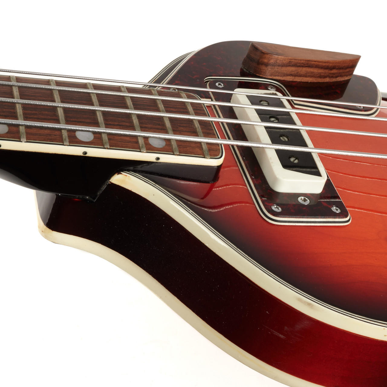 Vintage Aria Scroll Headstock Violin Bass Sunburst MIJ | Cream