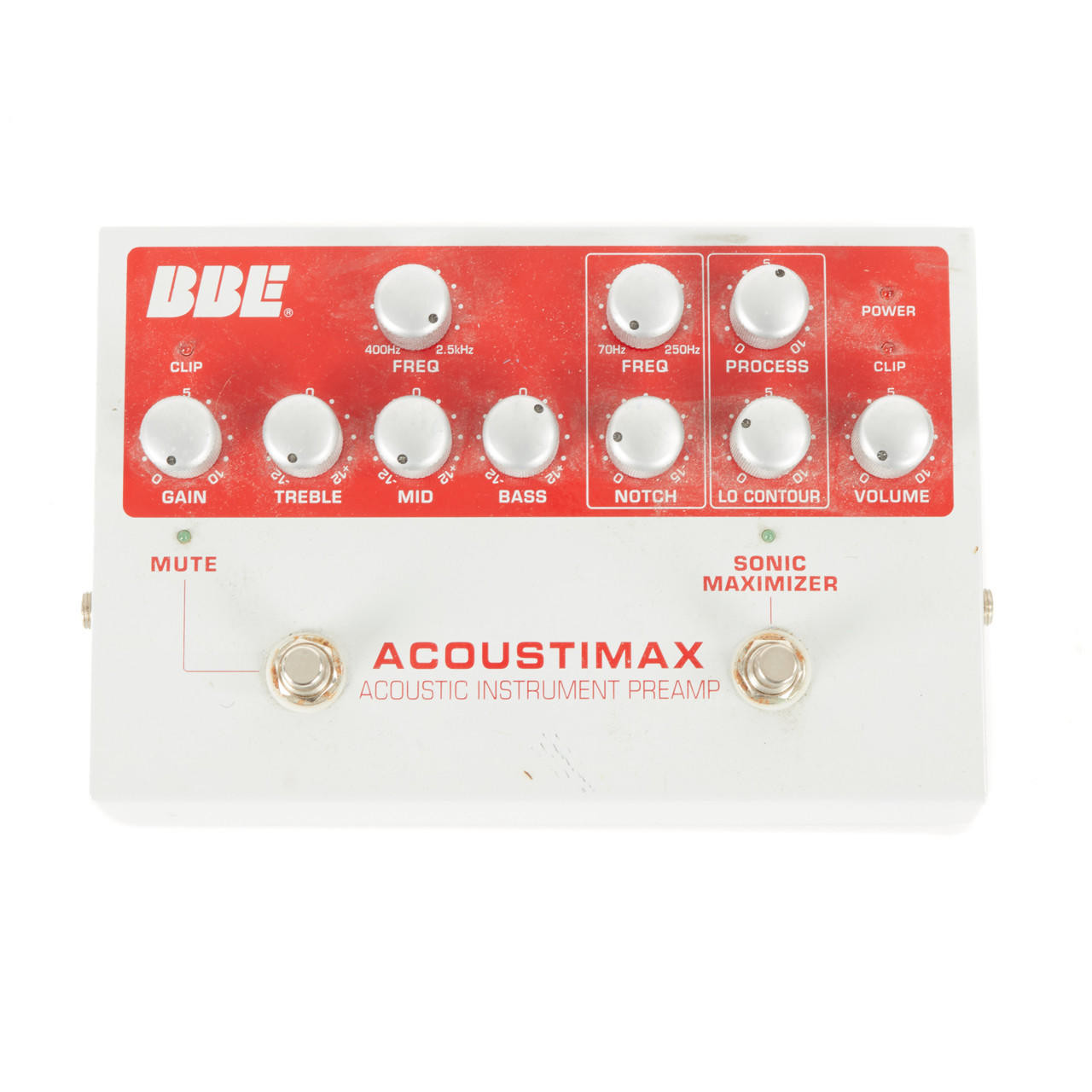 Used BBE Acoustimax Acoustic Instrument Preamp Pedal | Cream