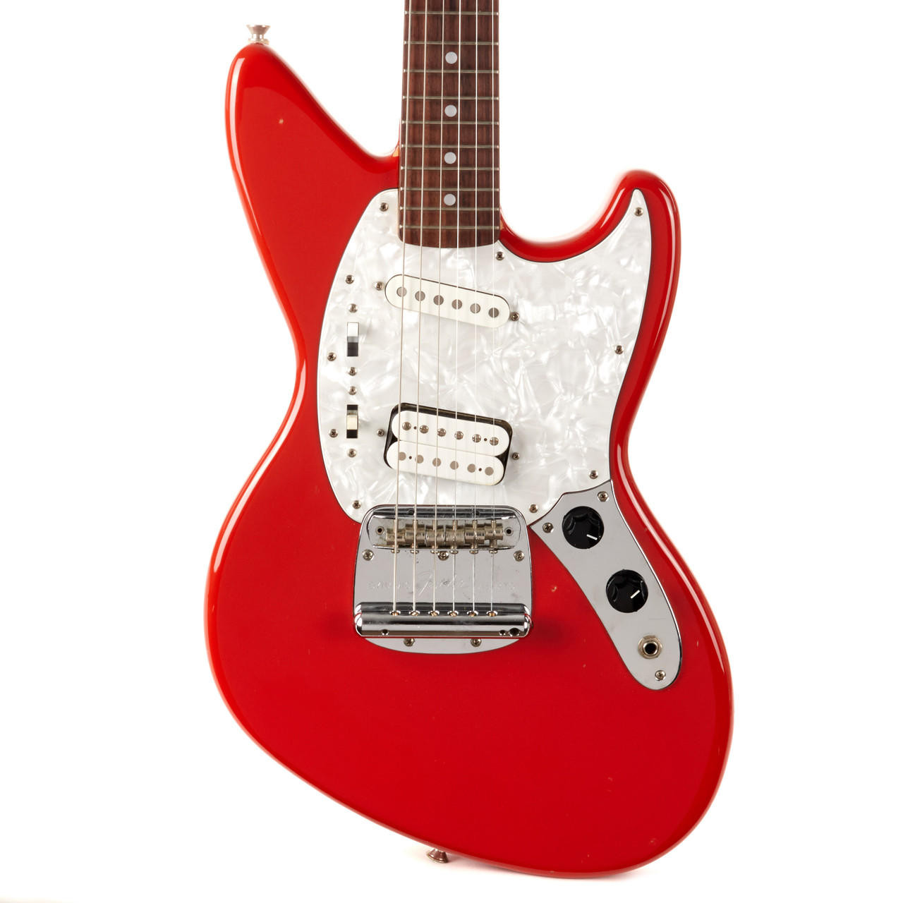 ギター Fender mexico jag stang Fiesta Red Fender Kurt Cobain Jag-Stang Electric Guitar - Fiesta Red