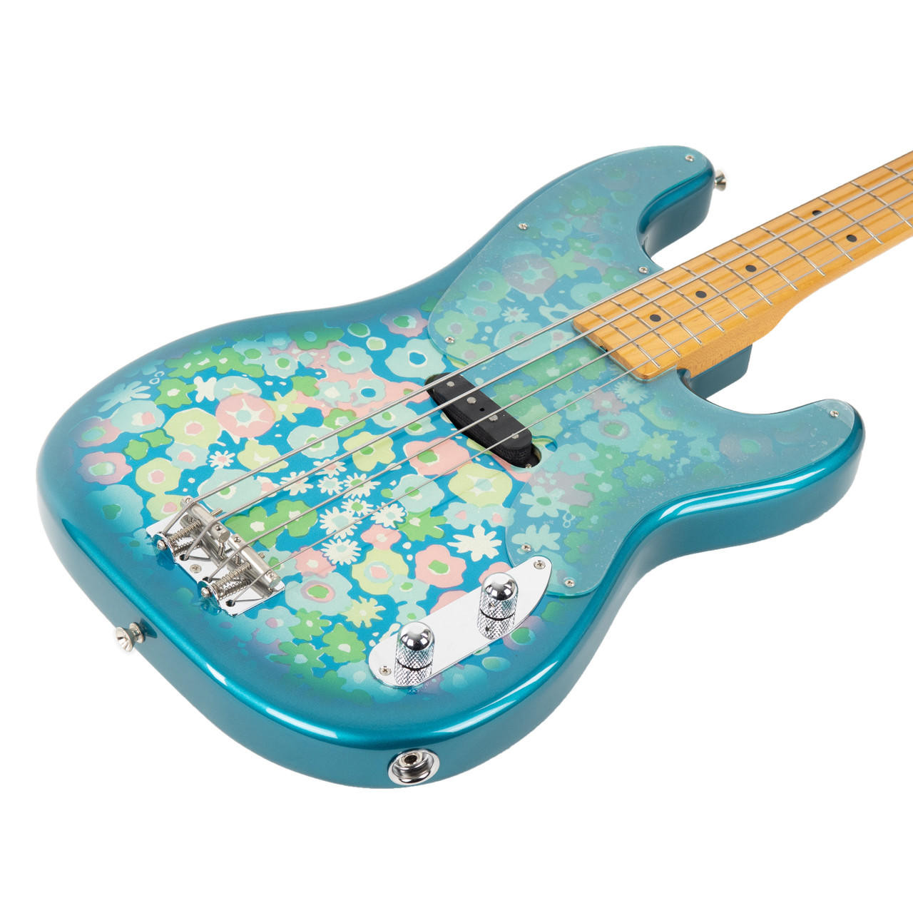Used Fender Precision Bass Crafted In Japan Blue Floral 2004