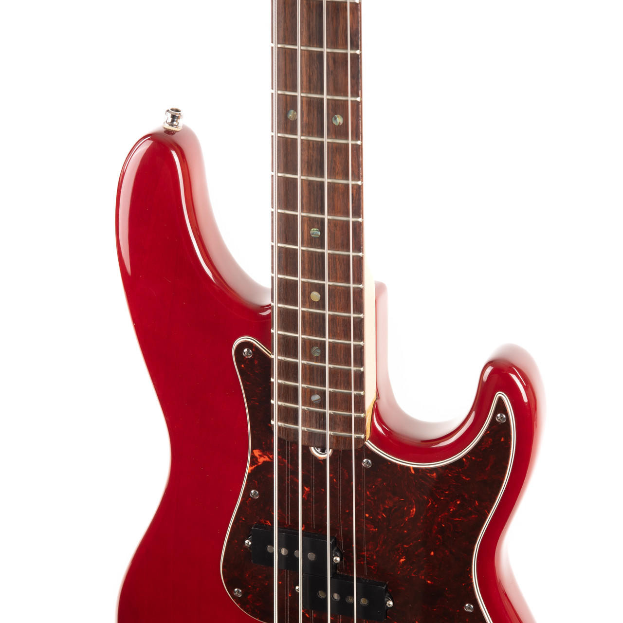 Used Fender American Deluxe Precision Bass Trans Red 2000 | Cream