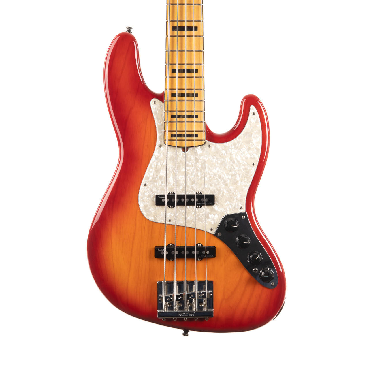Used Fender American Ultra Jazz Bass V Plasma Red Burst 2020