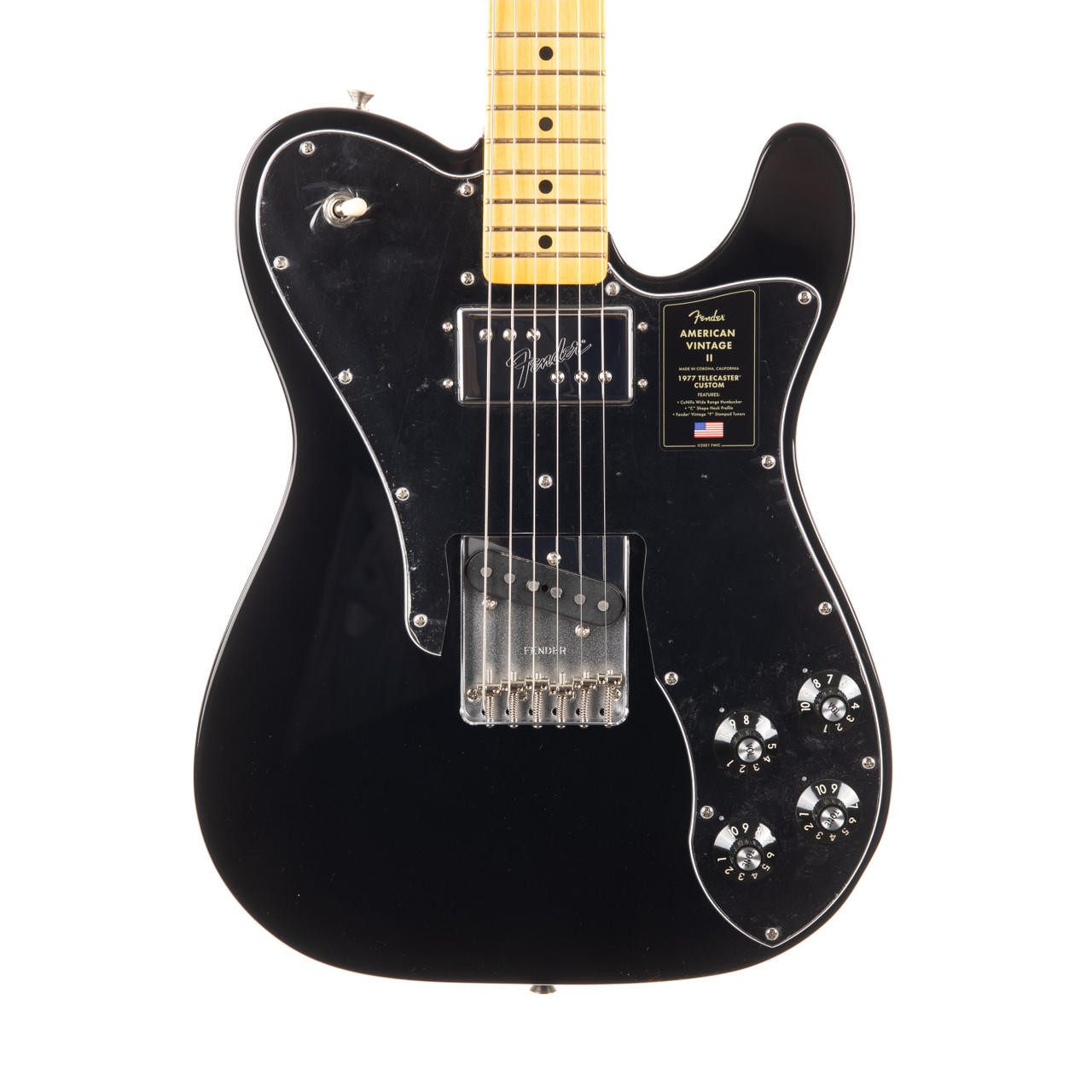 Fender American Vintage II 1977 Telecaster Custom with Belly Cut - Black