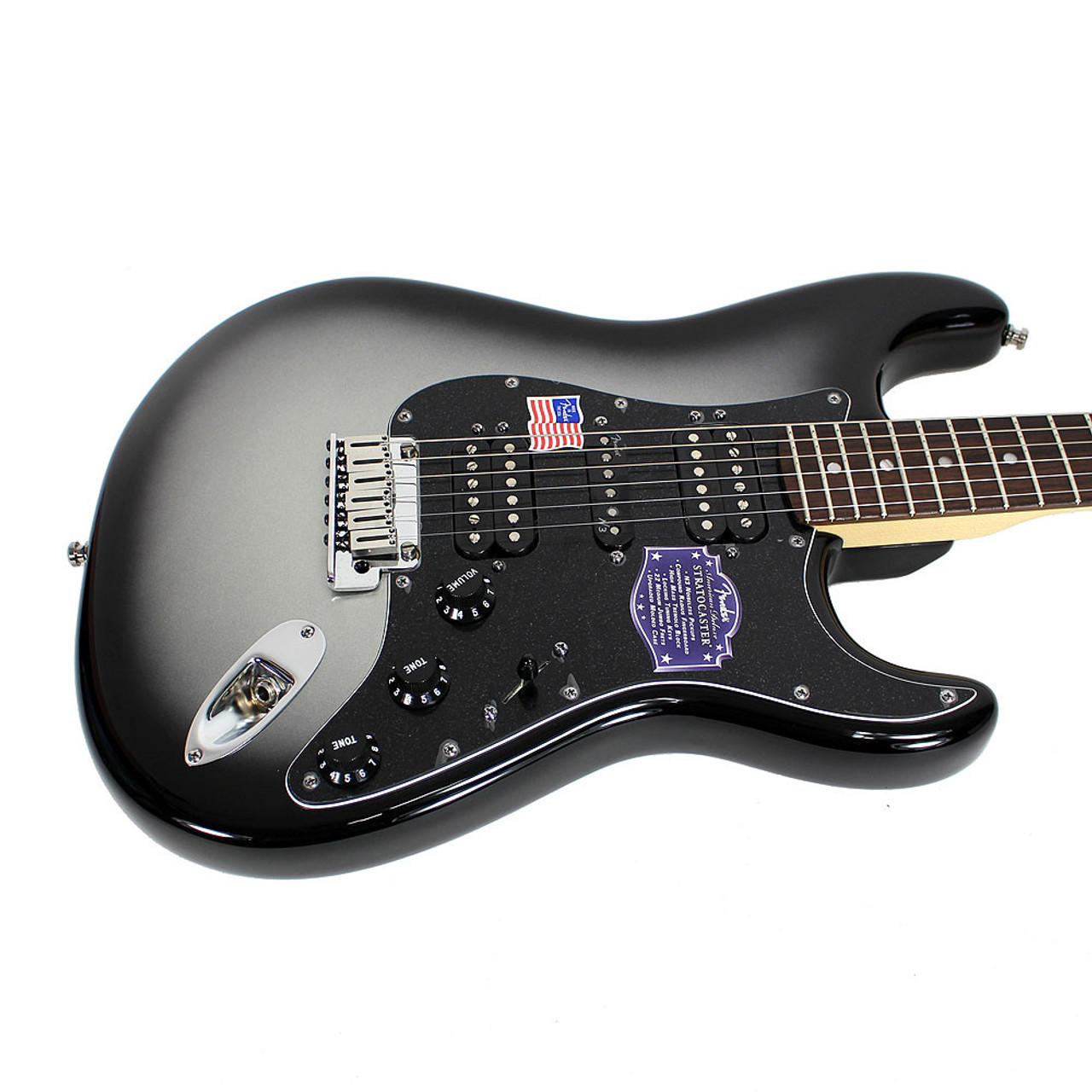 【10692】 Fender Stratocaster silver burst Fender American Deluxe Stratocaster HSH Silverburst | Cream