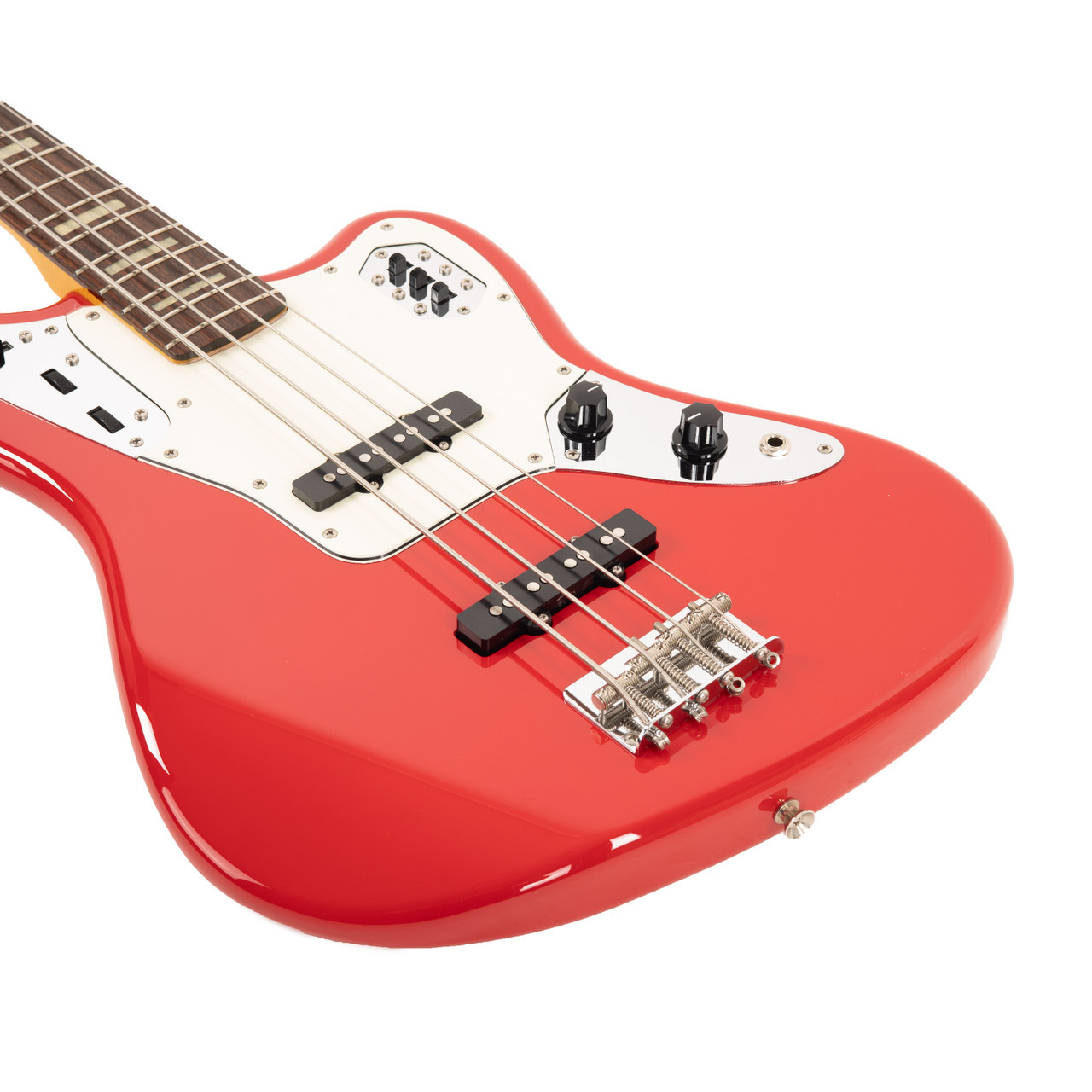 ベース Fender Japan JAB-EQ Jaguar Bass Red Fender Japan JAB Jaguar Bass Hot Rod Red – Chicago Music