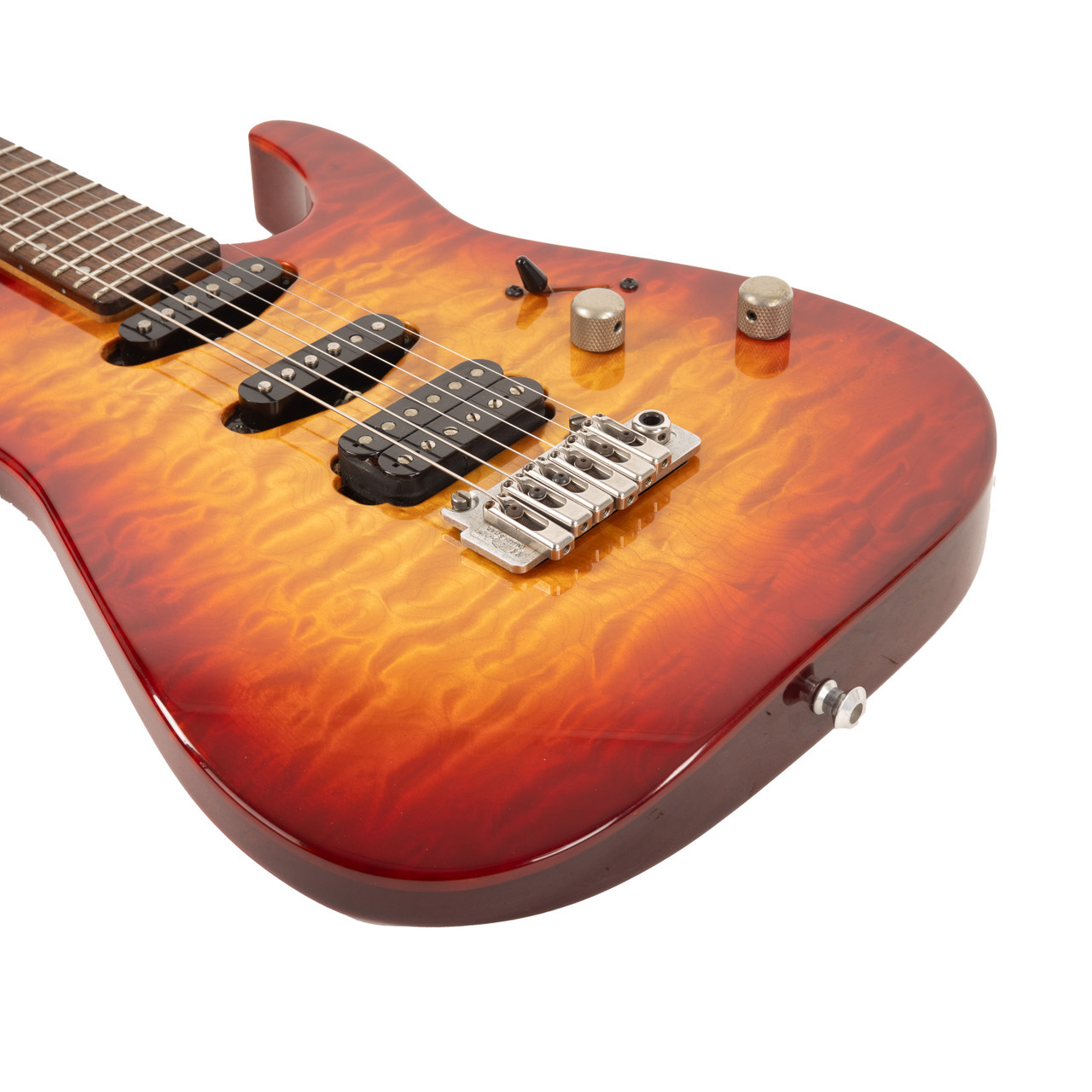 Used Washburn USA Solidbody Electric Quilted Maple Cherry Sunburst