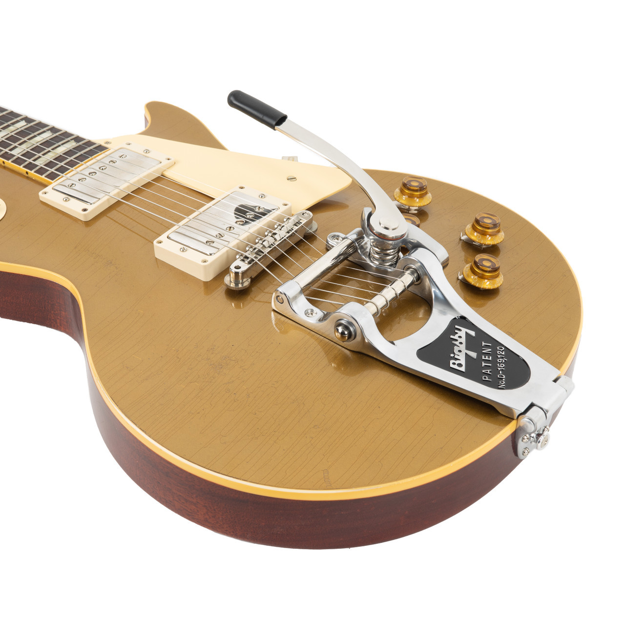 Les Paul 1957 Gold Top Bigsby スタイルジャパビン Gibson Custom 1957 Les Paul Gold Top with Bigsby - Antique