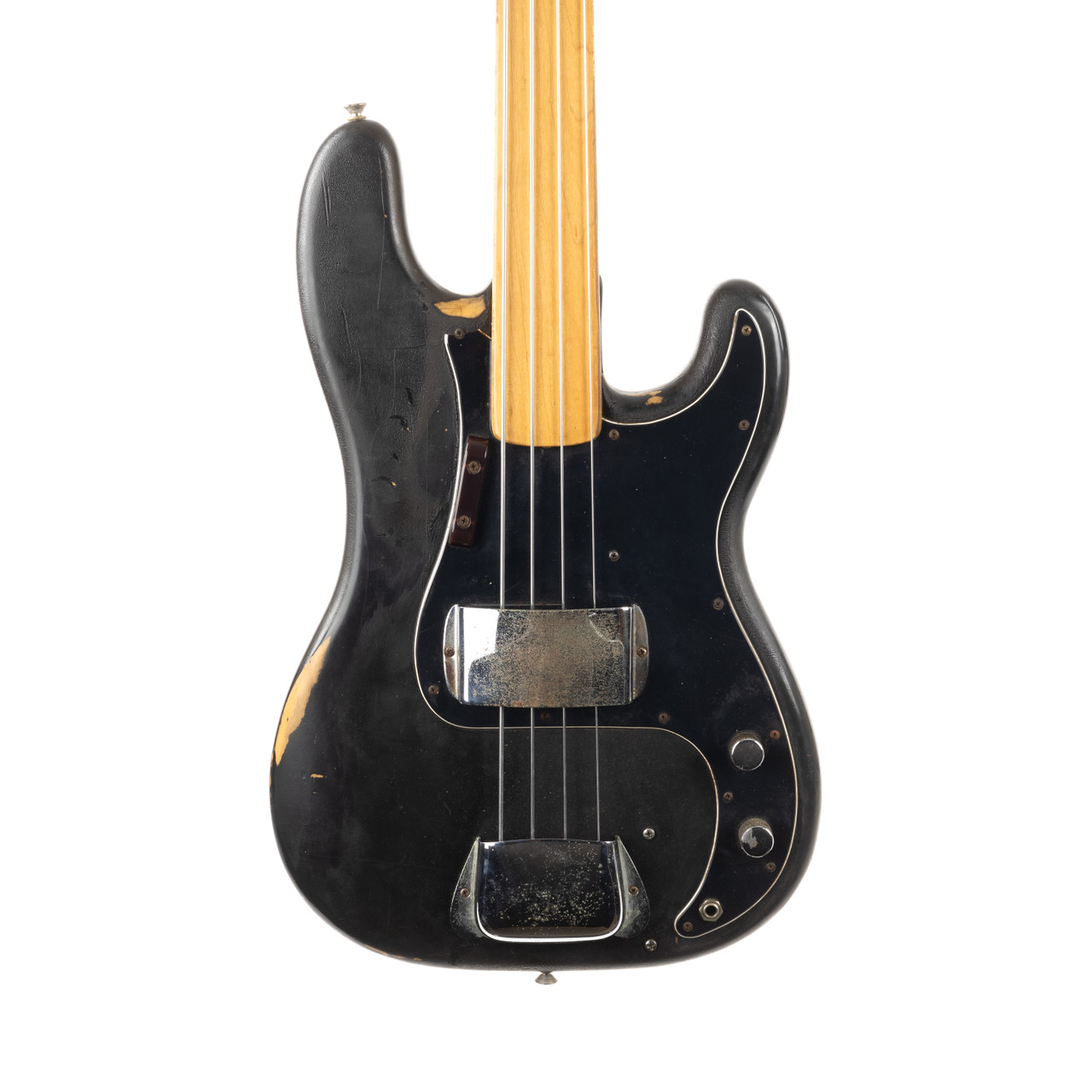 Vintage Fender Precision Bass Fretless Black 1975 | Cream City Music