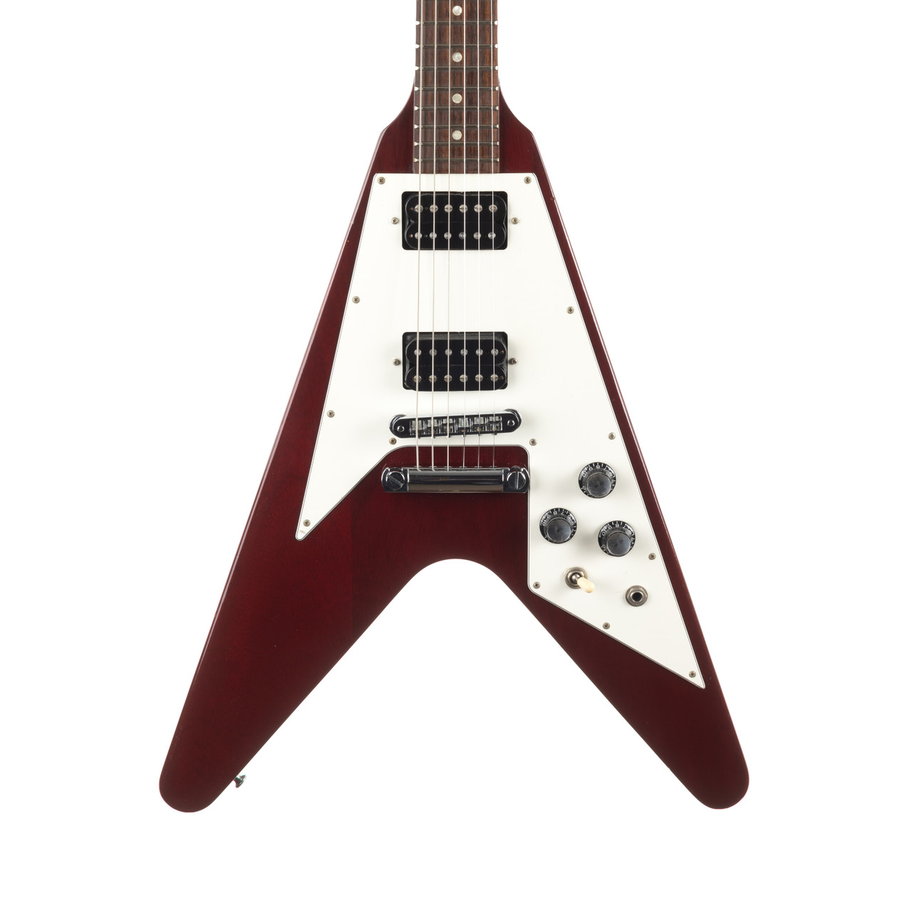 【Gibson】Flying V 67 reissue 1996年製フライングV 1996 Gibson Flying V '67 Reissue Ebony Black | Guitar Chimp