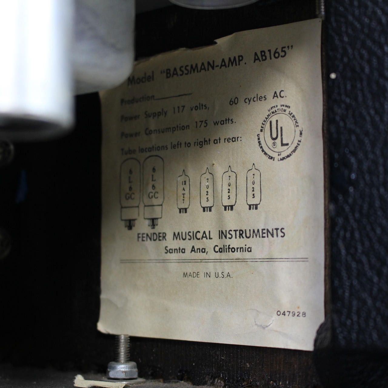 Vintage 1968 Drip Edge Fender Bassman 50W Tube Amp Head