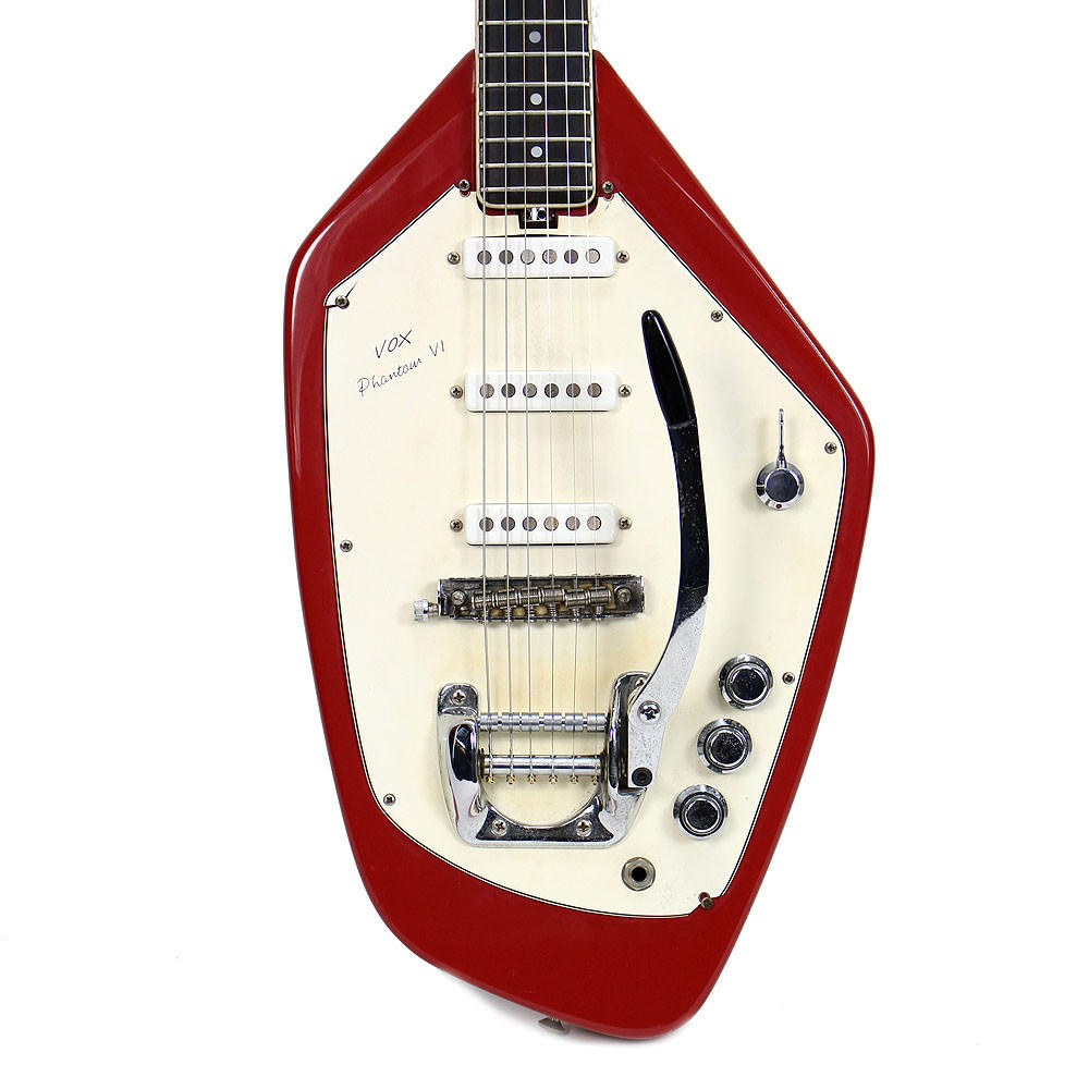 Vintage 1960'S Vox Phantom VI Electric Guitar Red Finish Made In