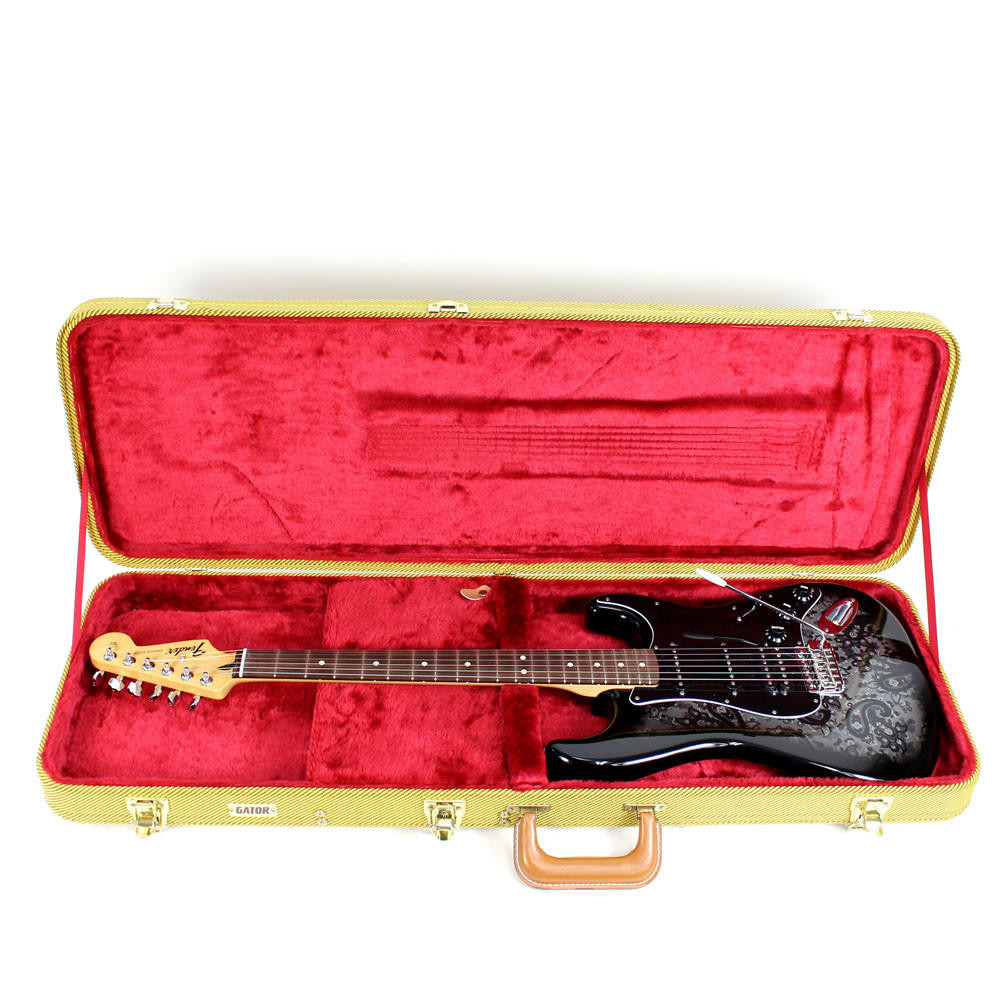 2012 Fender MIM Paisley Stratocaster Electric Guitar in Black